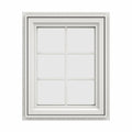 White Vinyl Right-Handed Casement Window with Colonial Grids F3530