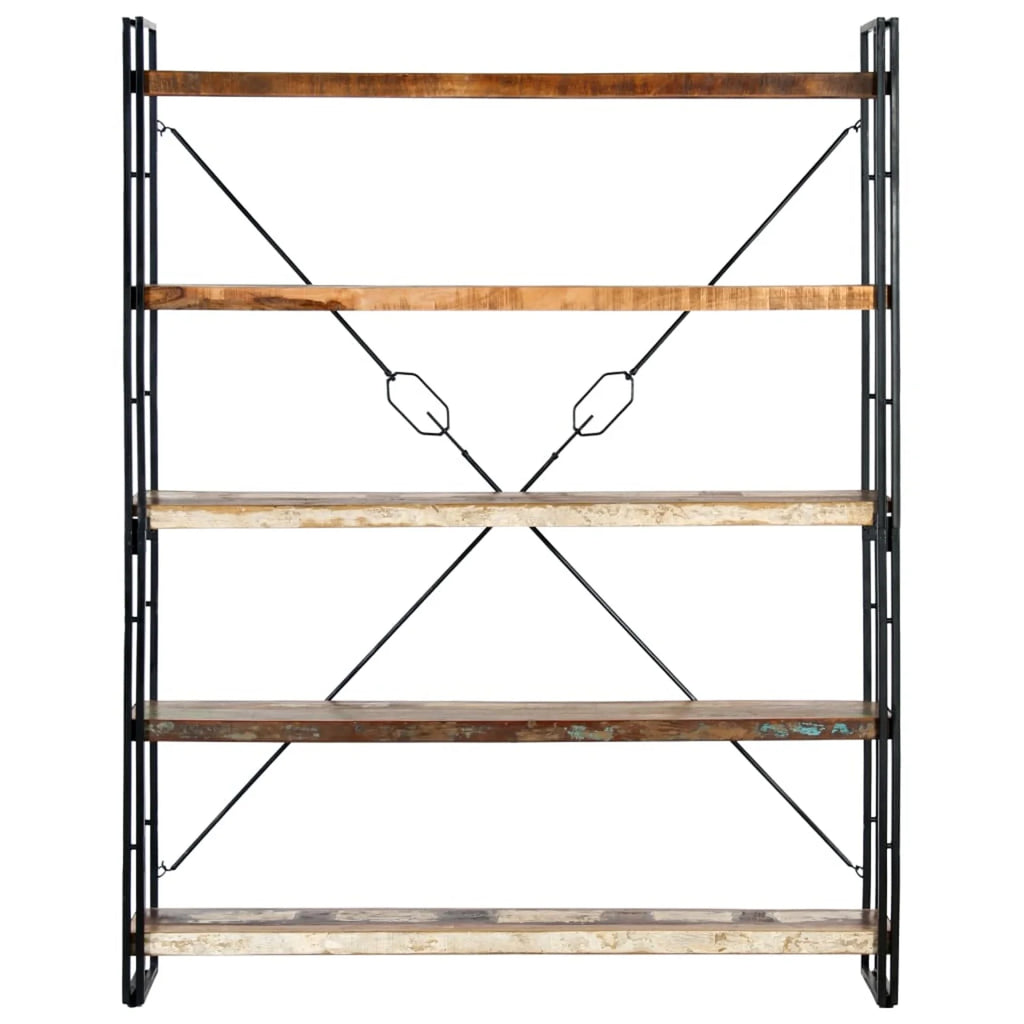 5-Tier Solid Reclaimed Wood Bookcase D7001