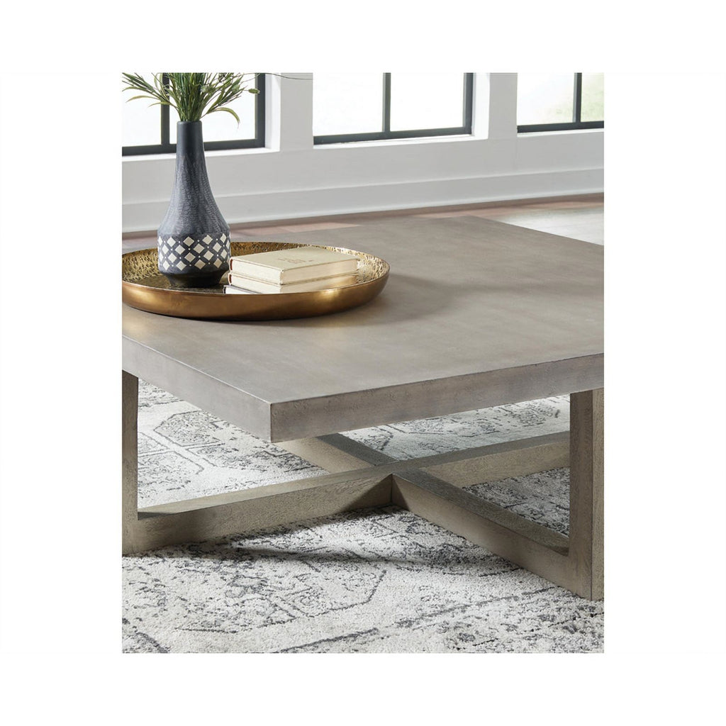 Light Gray Washed Wood Coffee Table F424