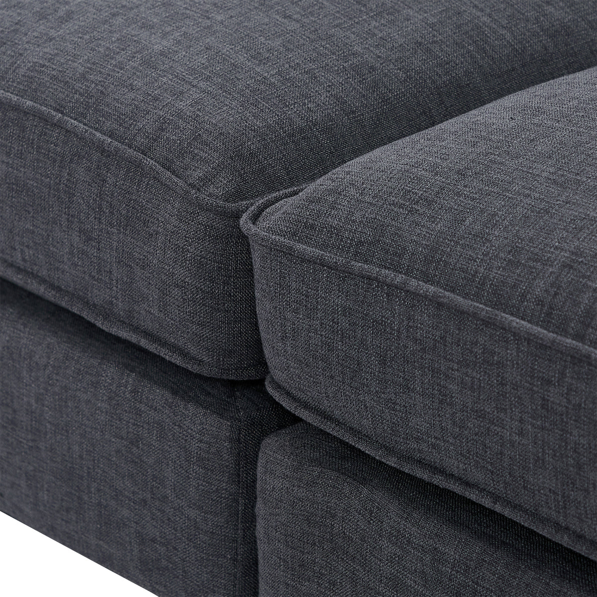 Gray Upholstered Loveseat Sofa with Wooden Legs and Two Throw Pillows C8664