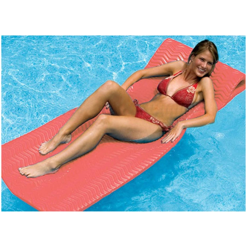 Coral Red Floating Swimming Pool Mattress Raft F420976