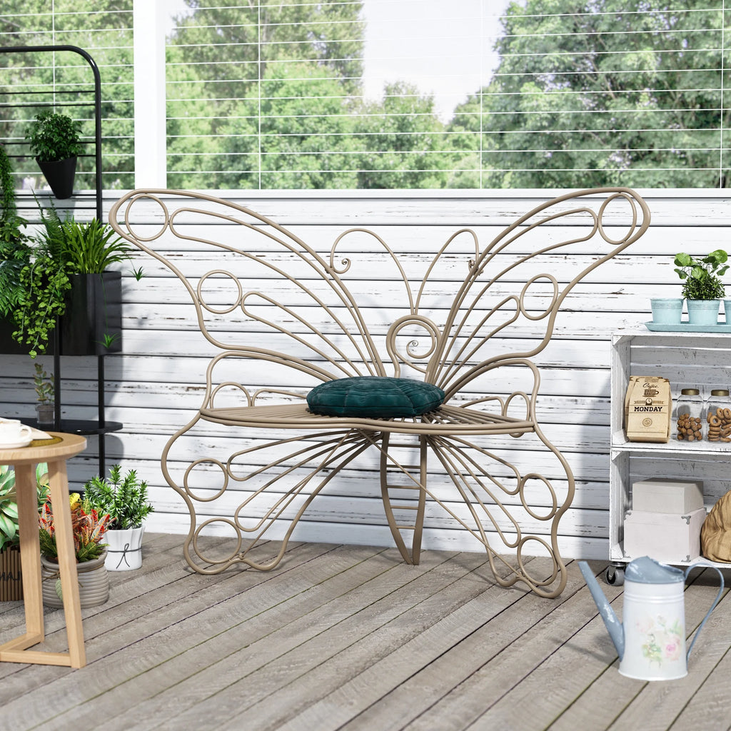 Outdoor Bench with Butterfly Inspired Pattern H83046