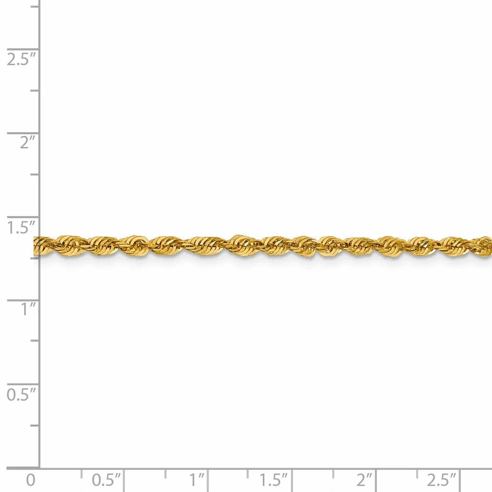 10kt Yellow Gold 24 inch Rope Chain R804