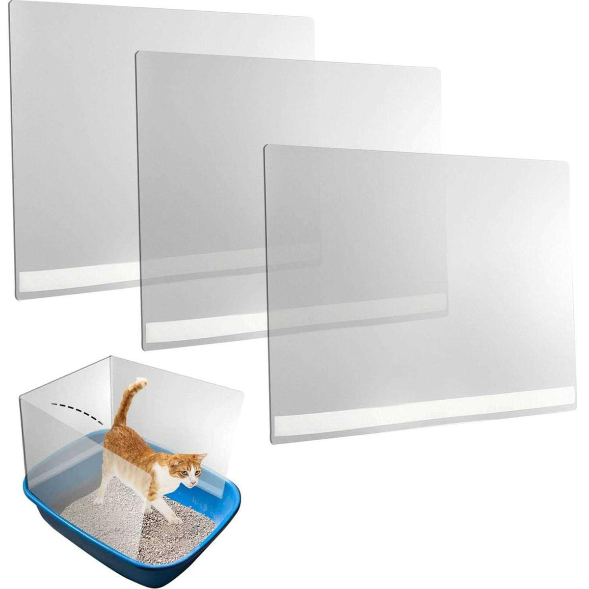 3 Pcs Cat Litter Box Pee Shields W975561