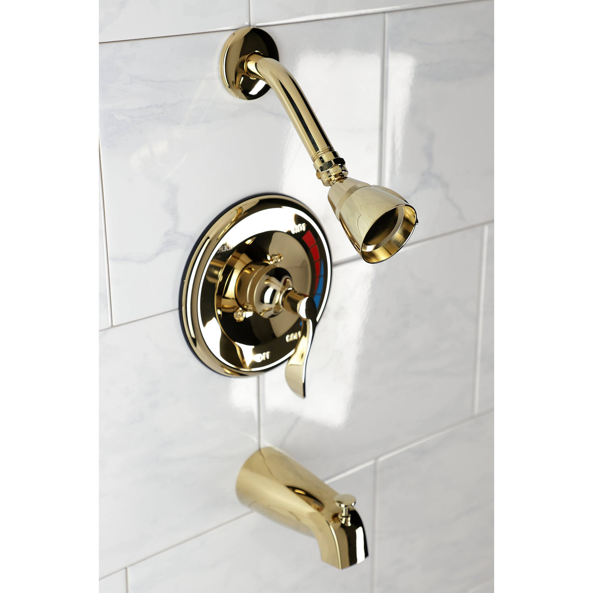 Polished Brass Tub and Shower Faucet J636
