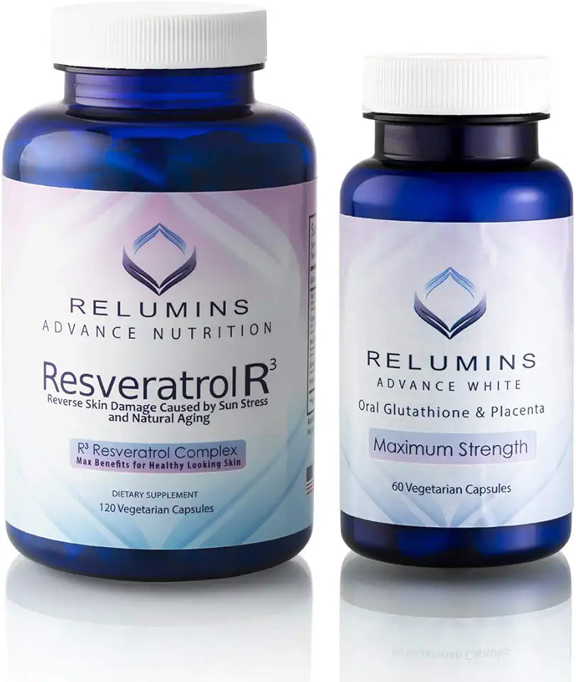 Glutathione with Rose Hips 60 Capsules & Resveratrol 120 Capsules H5372
