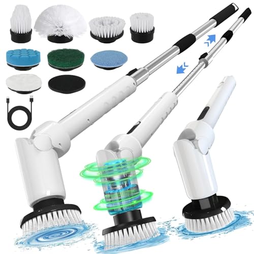 Cordless Electric Spin Scrubber with 8 Brush Heads Z727220
