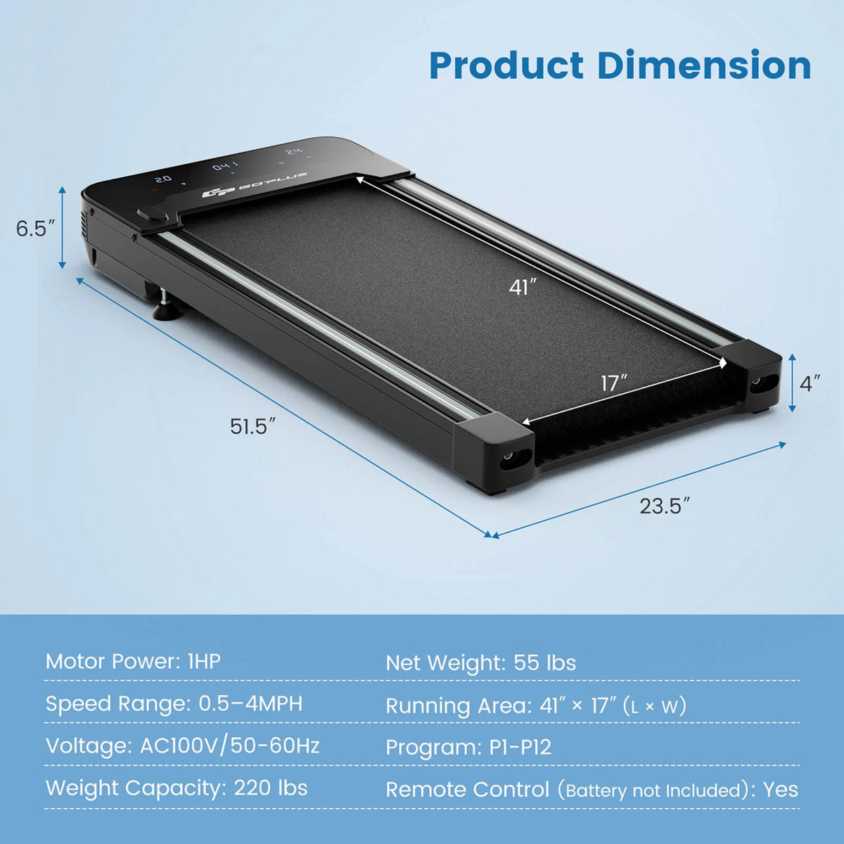 1HP Under-Desk Walking Treadmill F46240