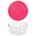 7-Cup Glass Food Storage Bowl with Pink Lid T8142