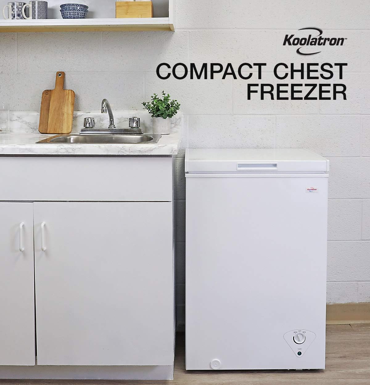 Compact Chest Freezer with Flip-Up Lid, 3.5 Cubic Feet Capacity Q257656