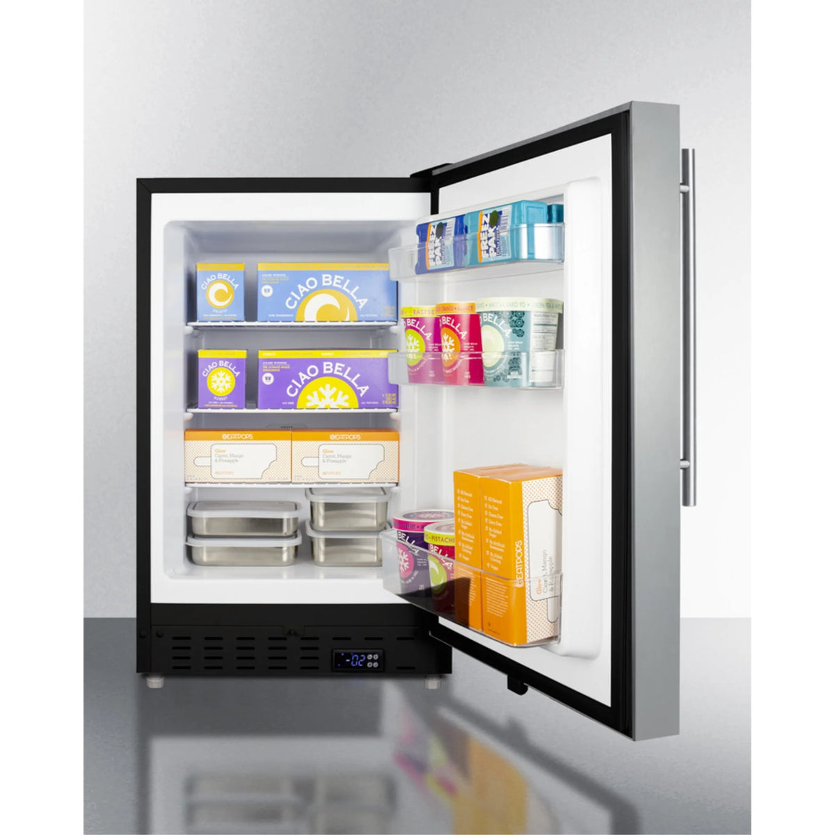 24 in. Built-In All-Freezer, Stainless Steel & Black S8855