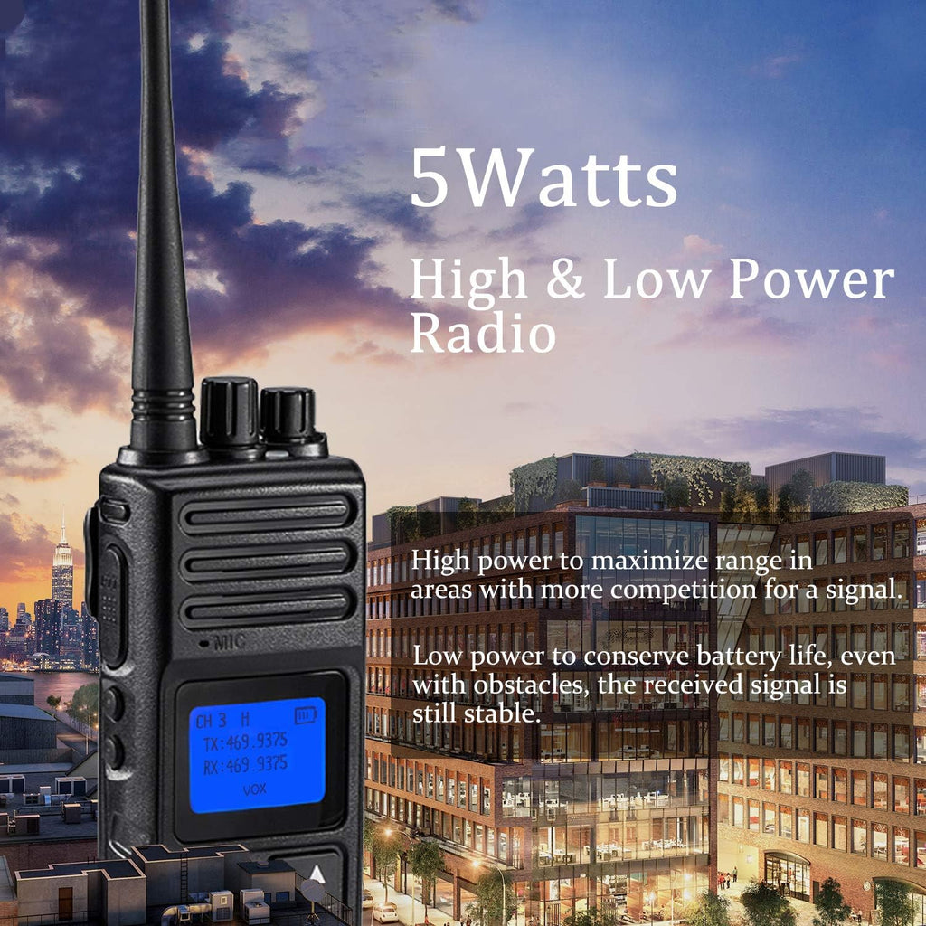 6 Packs UHF Two Way Radio with Earpieces B235