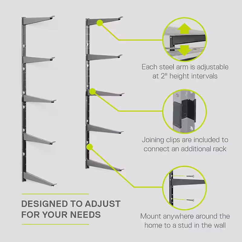 Heavy Duty 5 Tier Steel Wall Rack O213