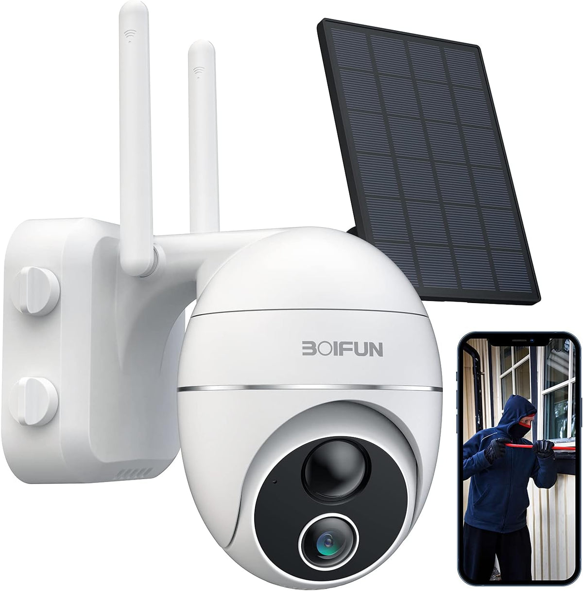 Solar Security Camera Outdoor Wireless WiFi 360° PTZ Camera with 1080P Night Vision I977