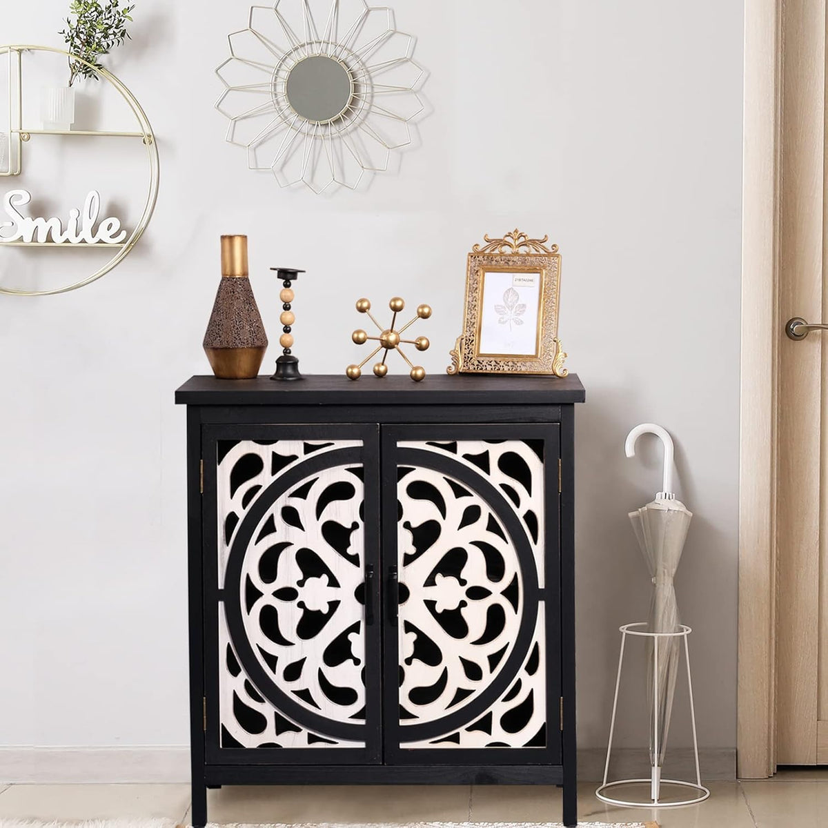 Farmhouse Buffet with Sliding Door Storage Cabinet A24590