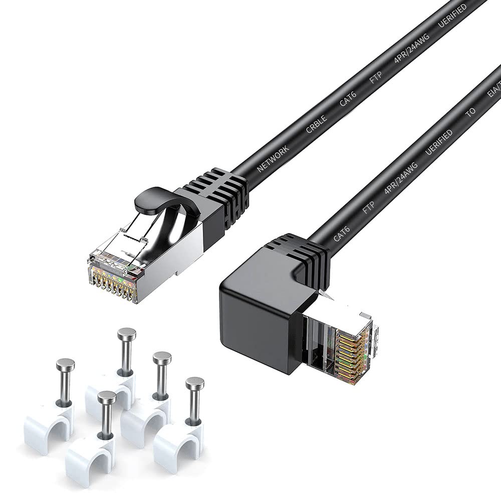 CAT6 Shielded FTP Right Angled Ethernet Patch Cable (3Feet 1M) Q266