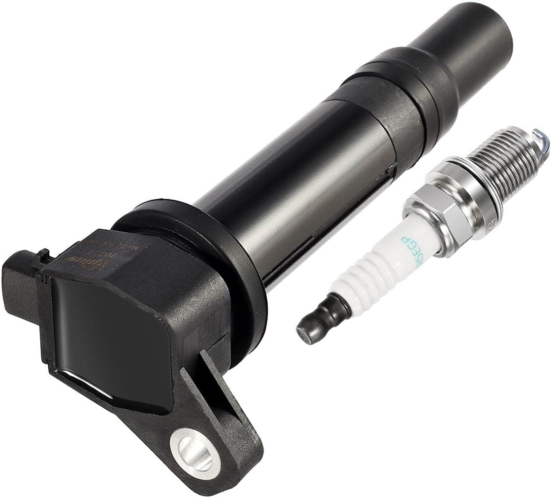 Set of 4 Ignition Coils & Spark Plugs Compatible with Kia Rio Hyundai Accent 1.6L R7054