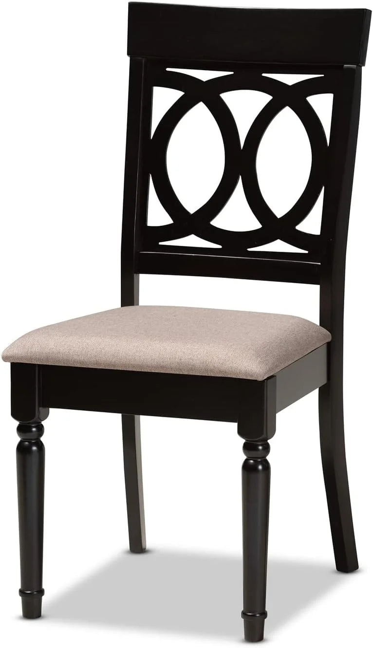 Sand Fabric Upholstered 2-Piece Dining Chair Set E162