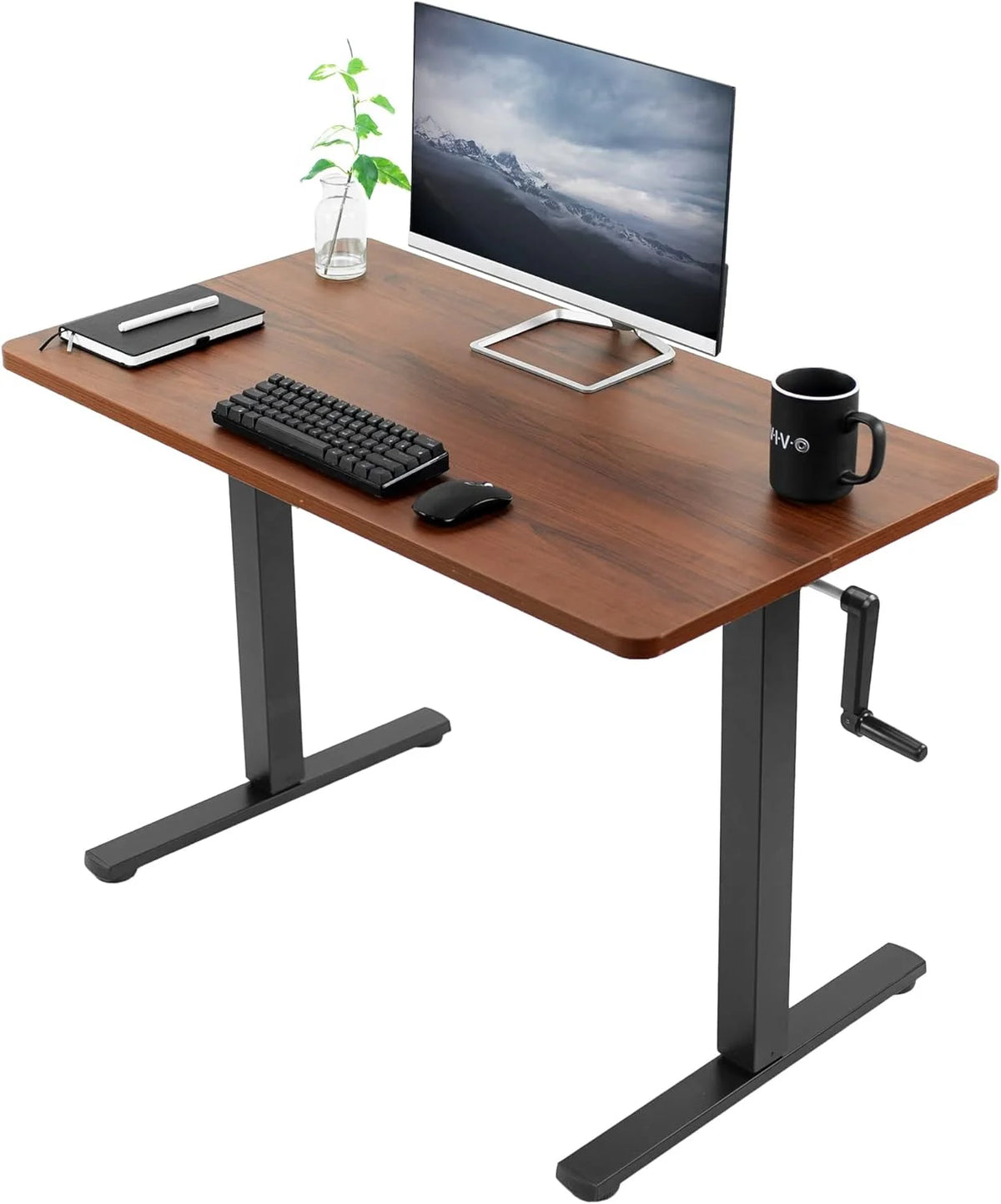 Dark Walnut 43 X 24 Inch Height Adjustable Standing Desk D783760