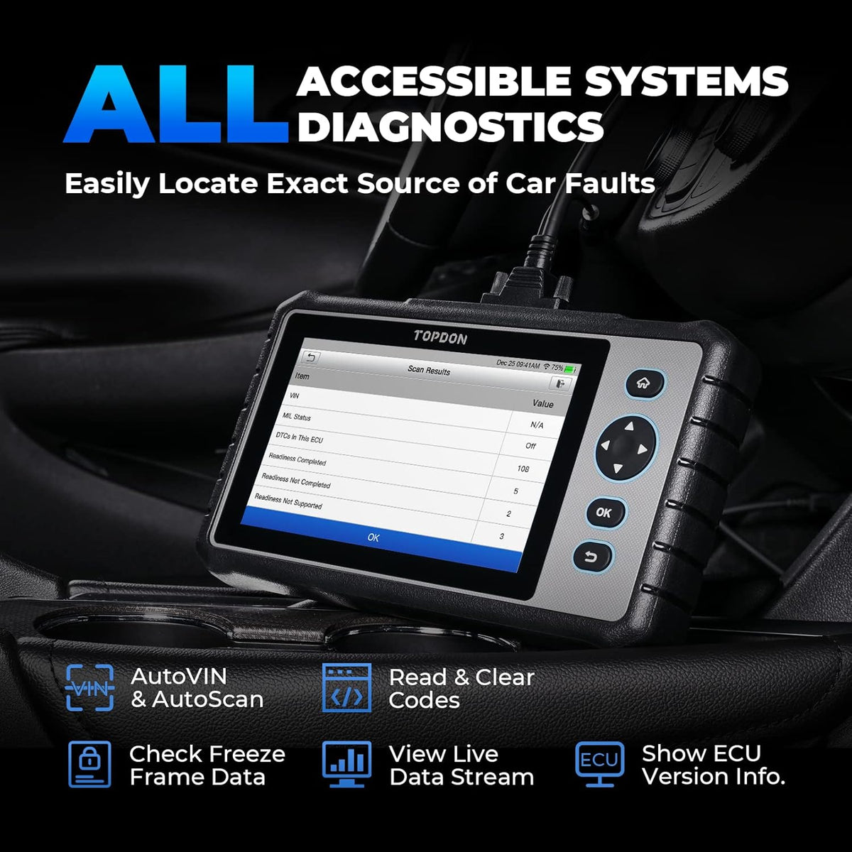 OBD2 Scanner with All System Scan Tool, Code Reader E9905