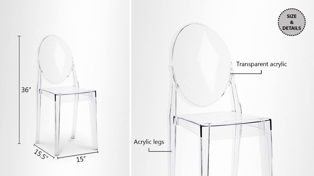 Clear Ghost Side Chair Set of 4 H468