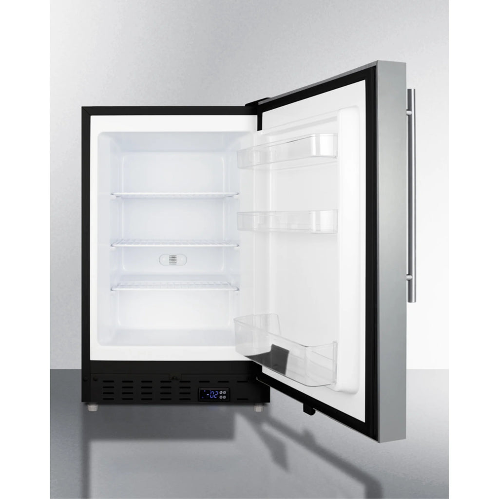 24 in. Built-In All-Freezer, Stainless Steel & Black S8855
