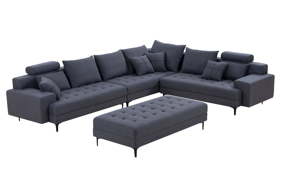 Oversized U Shaped Modular Sectional Sofa with Storage Ottoman E7251