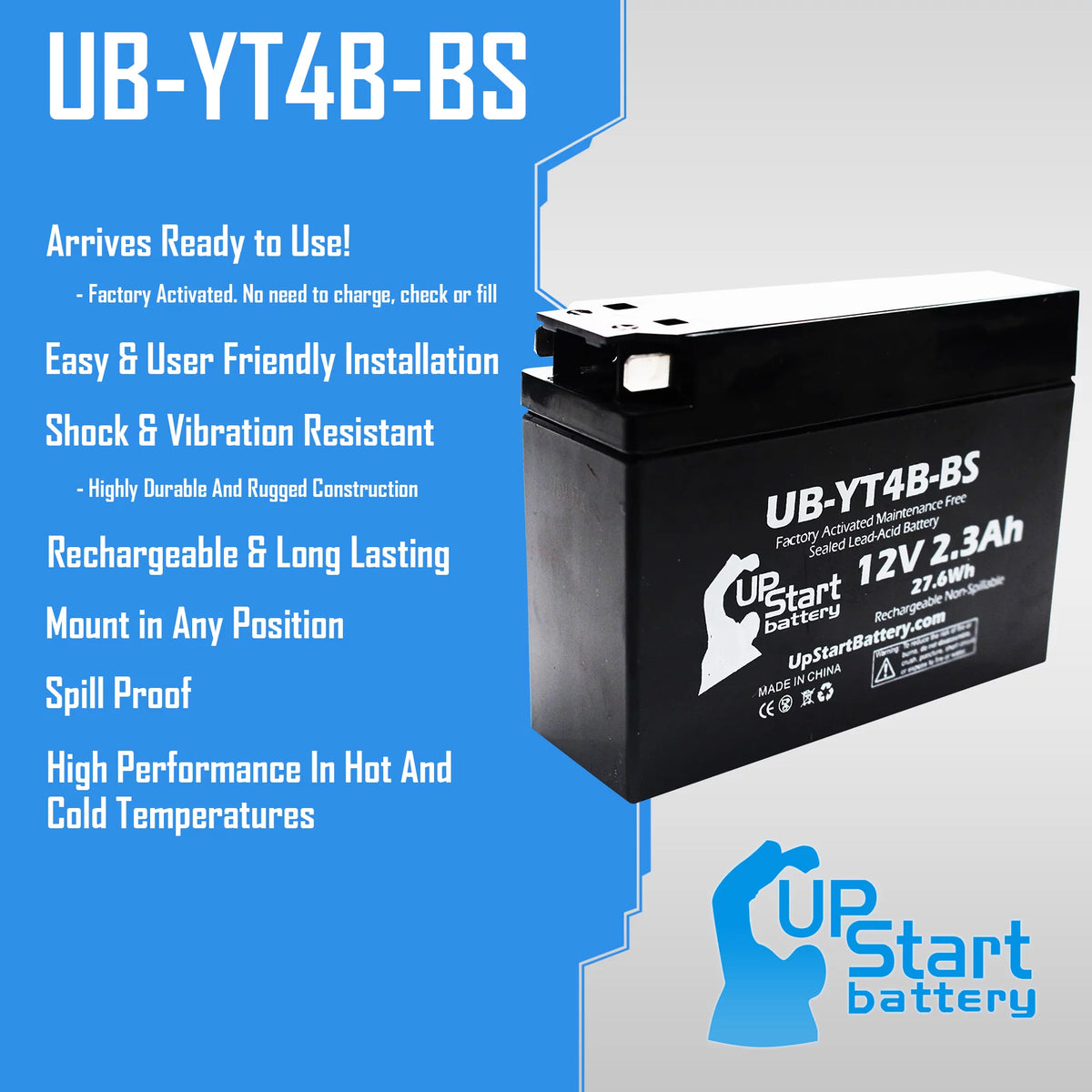 12V 2.3Ah Maintenance Free Motorcycle Battery G800