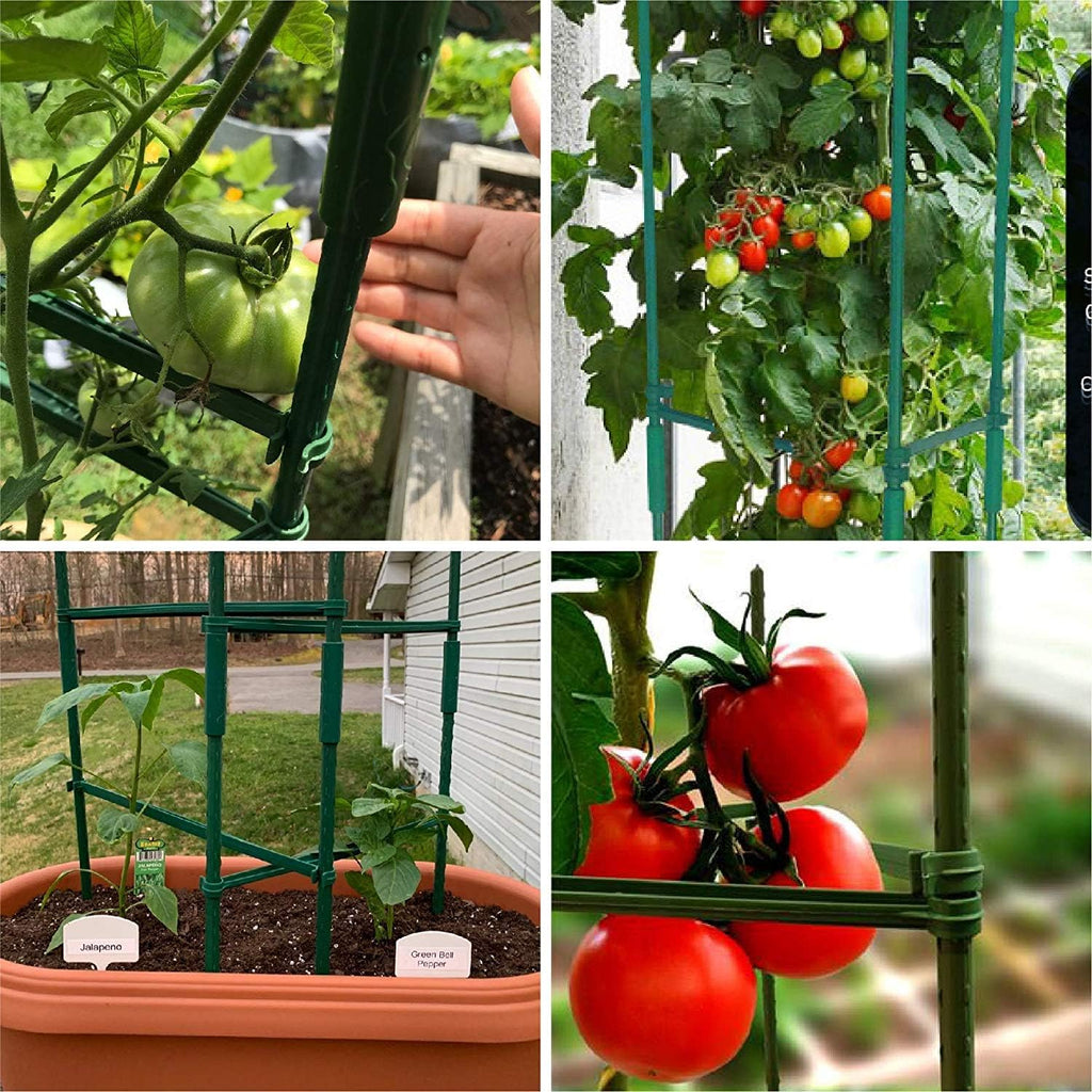 Tomato Cages Plant Supports with 9Pcs Clips Pack of 2 W560808