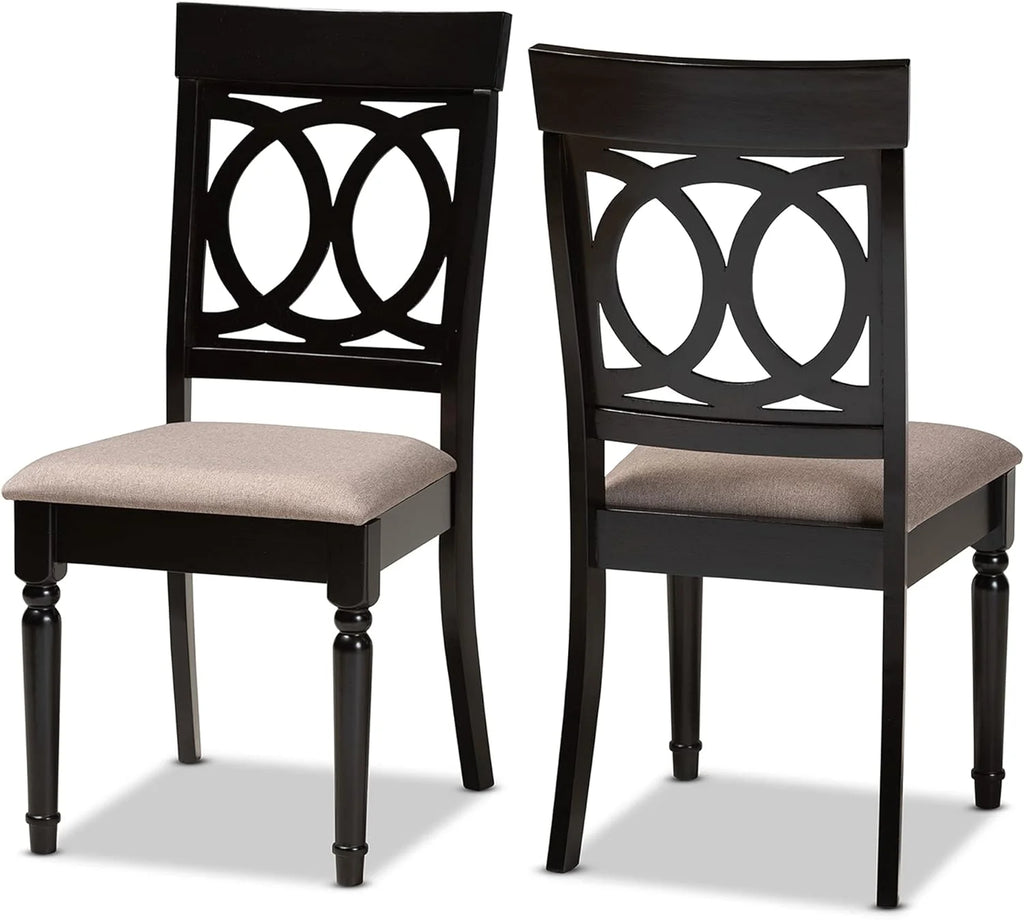 Sand Fabric Upholstered 2-Piece Dining Chair Set E162