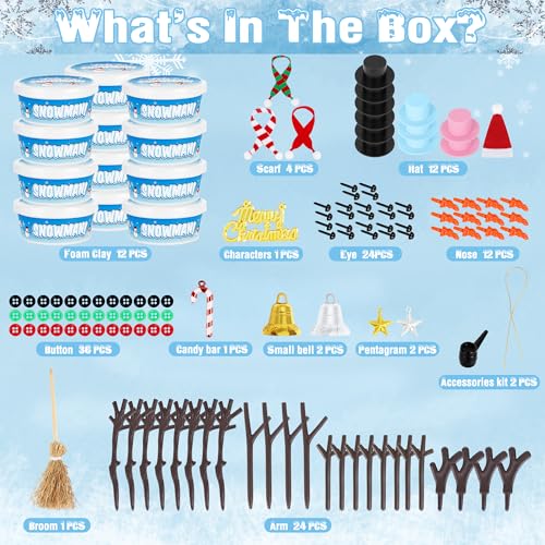 48 Pack Snowman Kit Christmas Crafts DIY Toys Kit T362