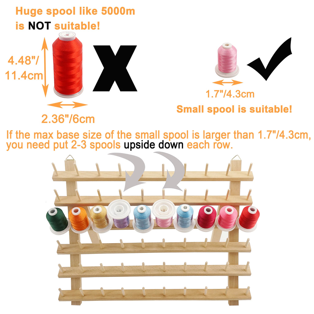 2X60 Spools Wooden Thread Rack T37656
