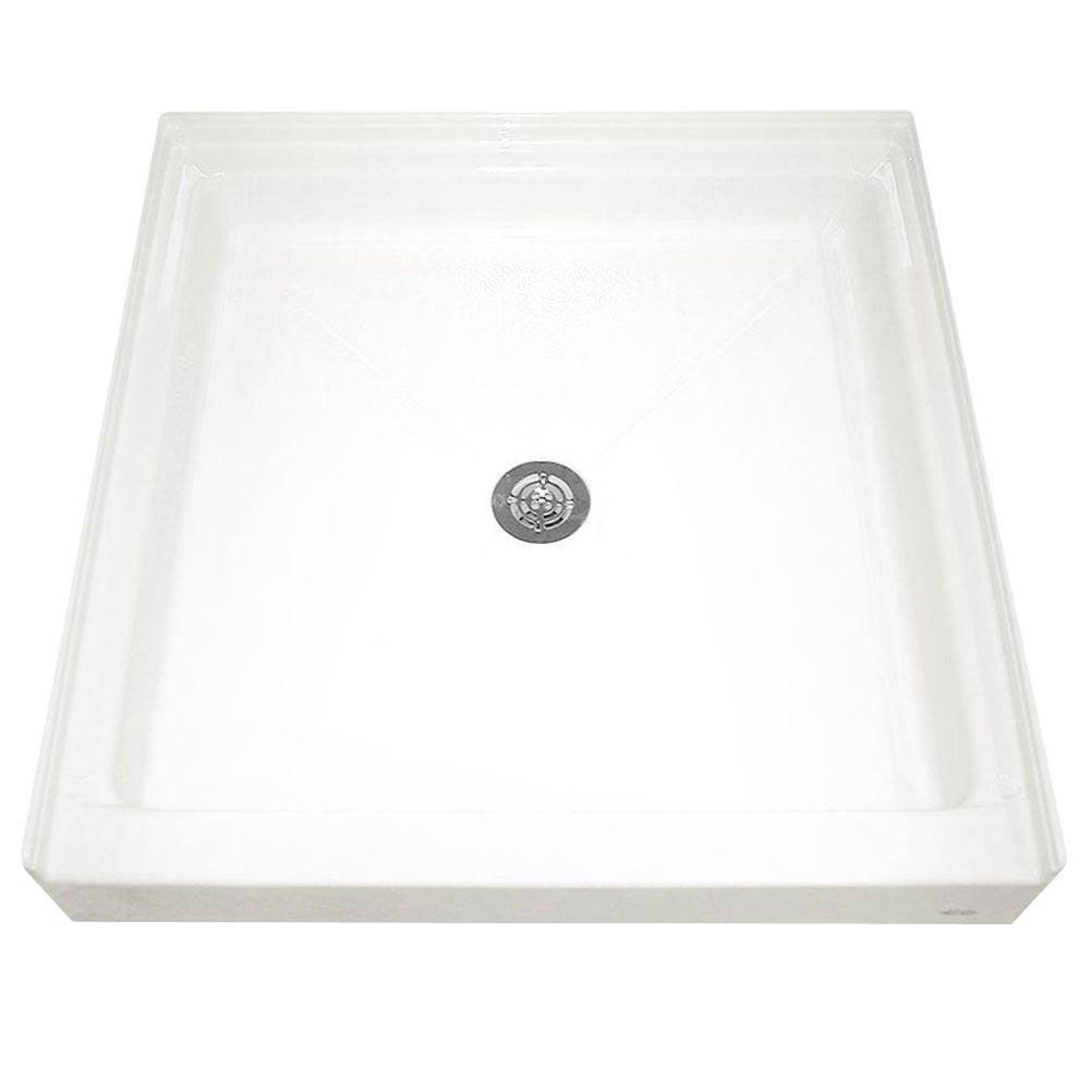 White Single Threshold Shower Base R5578