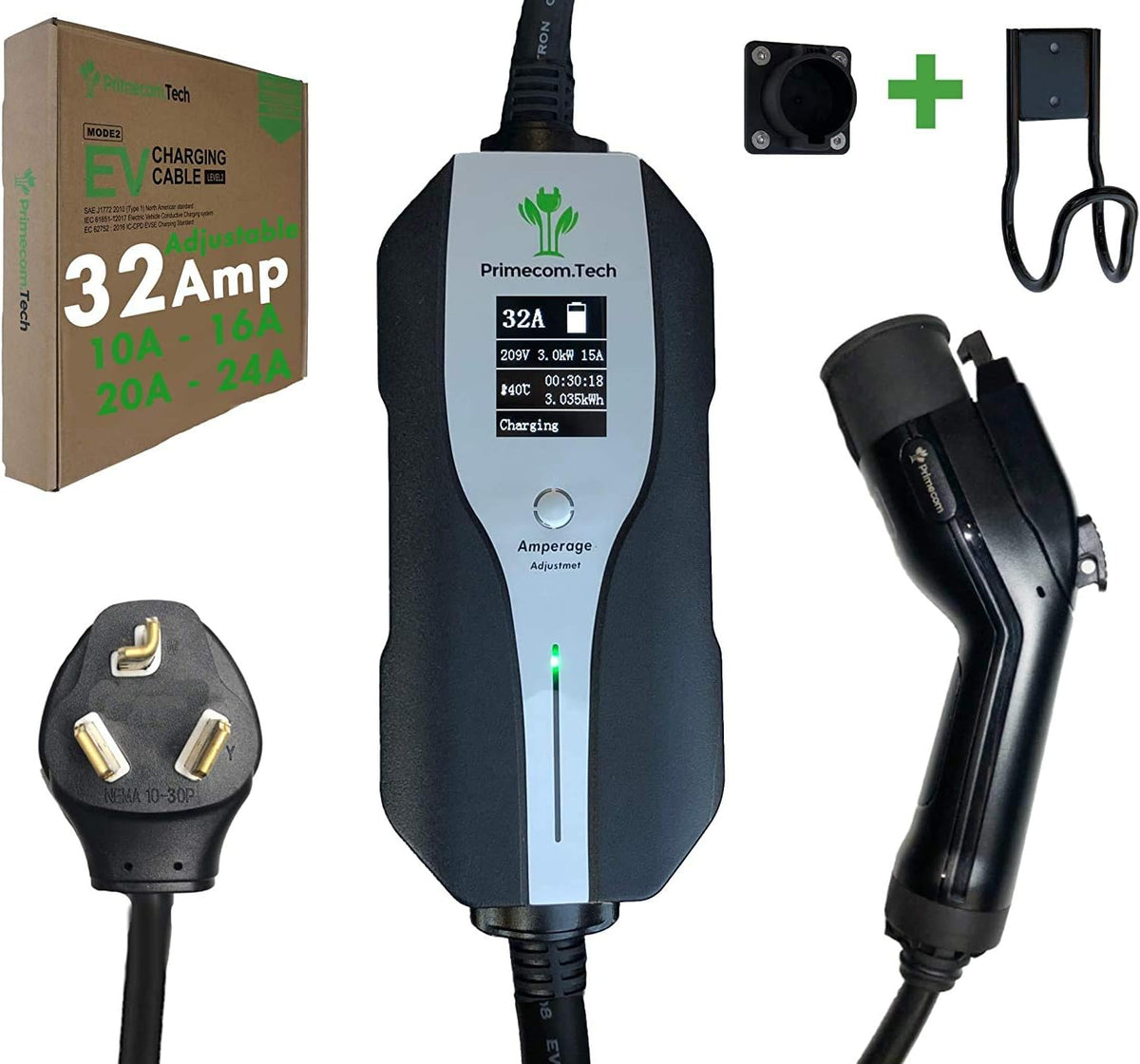 Level 2 Electric Vehicle Charger with 30 Ft Cable H103012