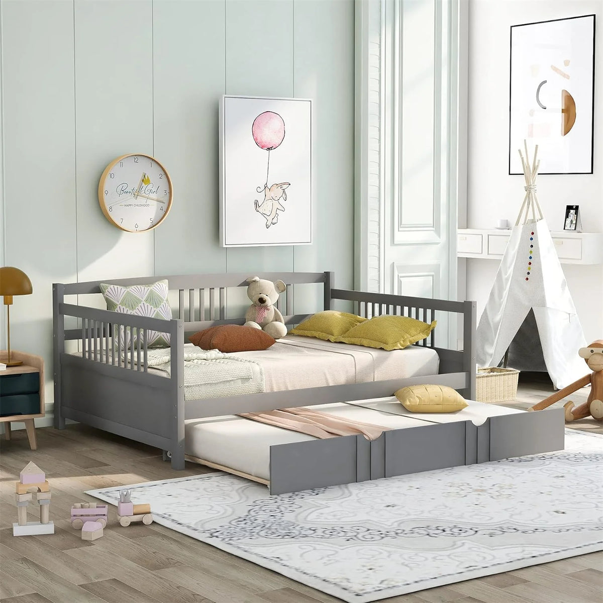 Grey Full Size Wood Daybed B890775