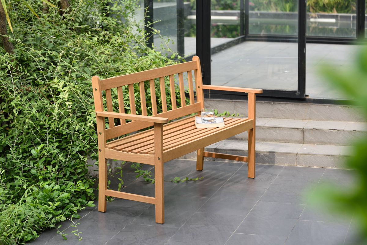Teak Finish Bench D574