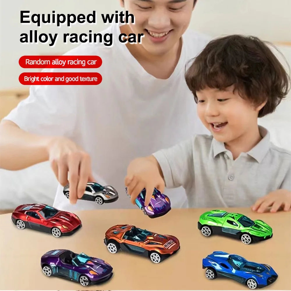 Mega Hauler Truck with Ejection Race Track, Folding Storage Transporter Toy with 8 Cars F5637